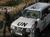 Lebanon UNIFIL light wheeled vehicle picture . Lebanese army soldiers stand guard near the damaged U.N vehicle that was attacked by a roadside bomb, in the highway of the town of Rmeileh, near the southern coastal city of Sidon, Tuesday Jan. 8, 200, lightly wounding two peacekeepers, U.N. and Lebanese officials said