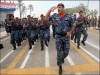 Iraqi soldier army picture . Iraqi special forces and armourd vehicle parade outside Basra Palace after a security handover ceremony. Britain's decision to "flee" Iraq shows the insurgency is stronger than ever, Al-Qaeda's number two said Sunday, after British forces transferred security control in Basra province to the Iraqis.